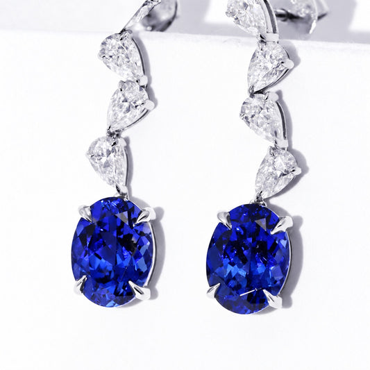 Matching blue sapphire drop earrings