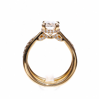 Bridal ring set viewed from the back