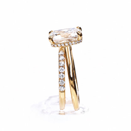 Bridal ring set showing the side profile