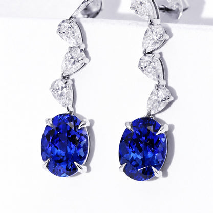 Matching blue sapphire drop earrings