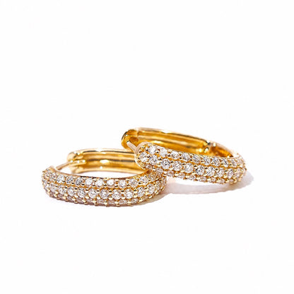Lab diamond hoops resting together